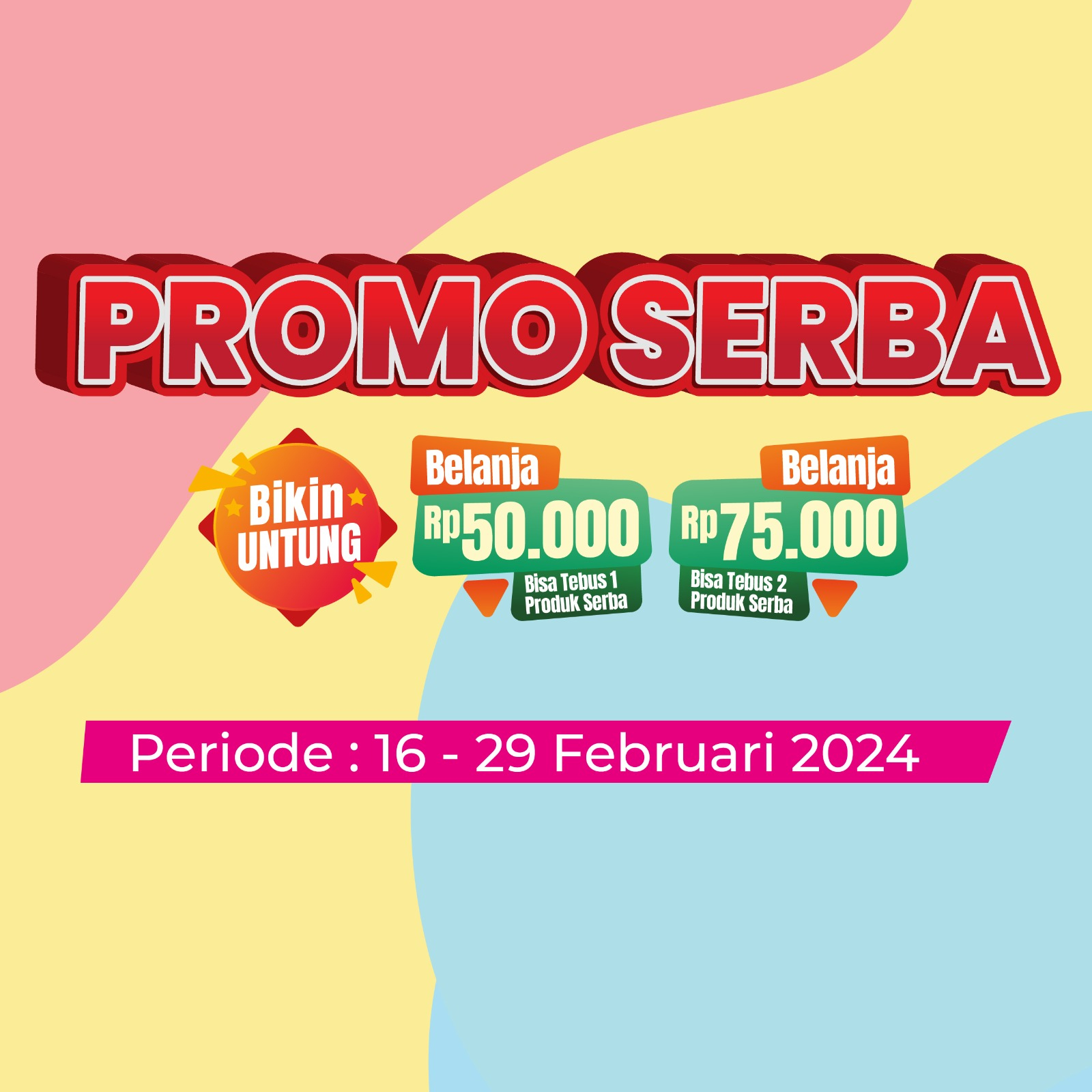 Banner PROMO SERBA 5RB, 10RB, 15 RB Alfamart