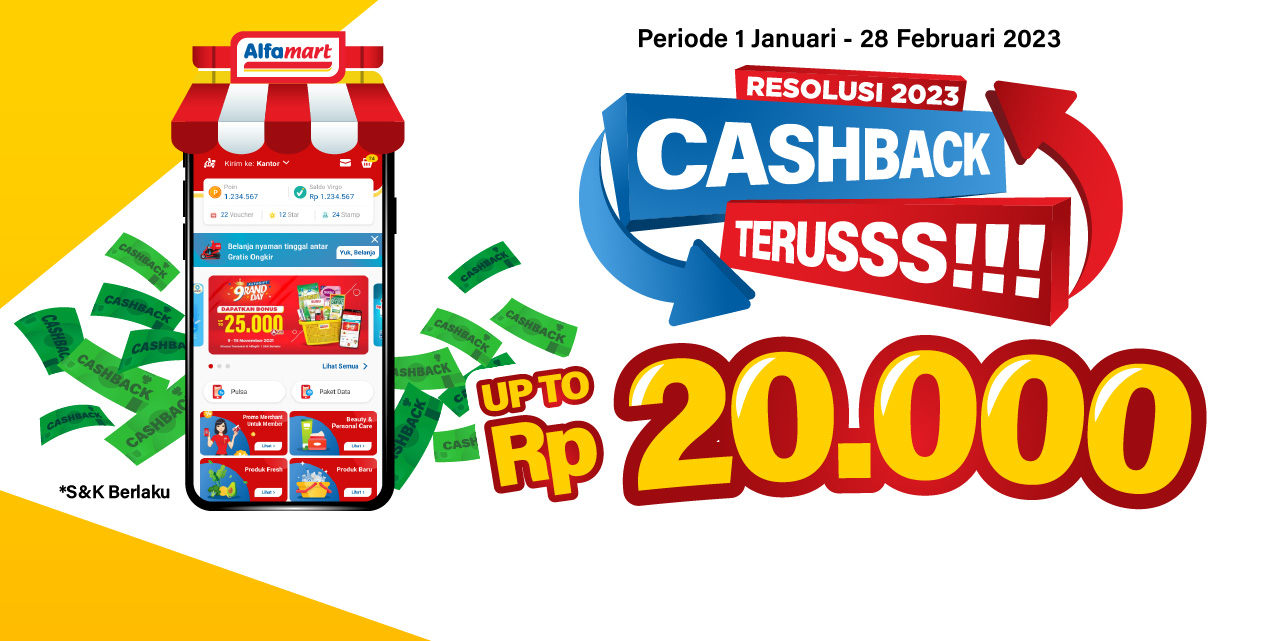 Mobile version banner Cashback Terusss Up To Rp 20rb