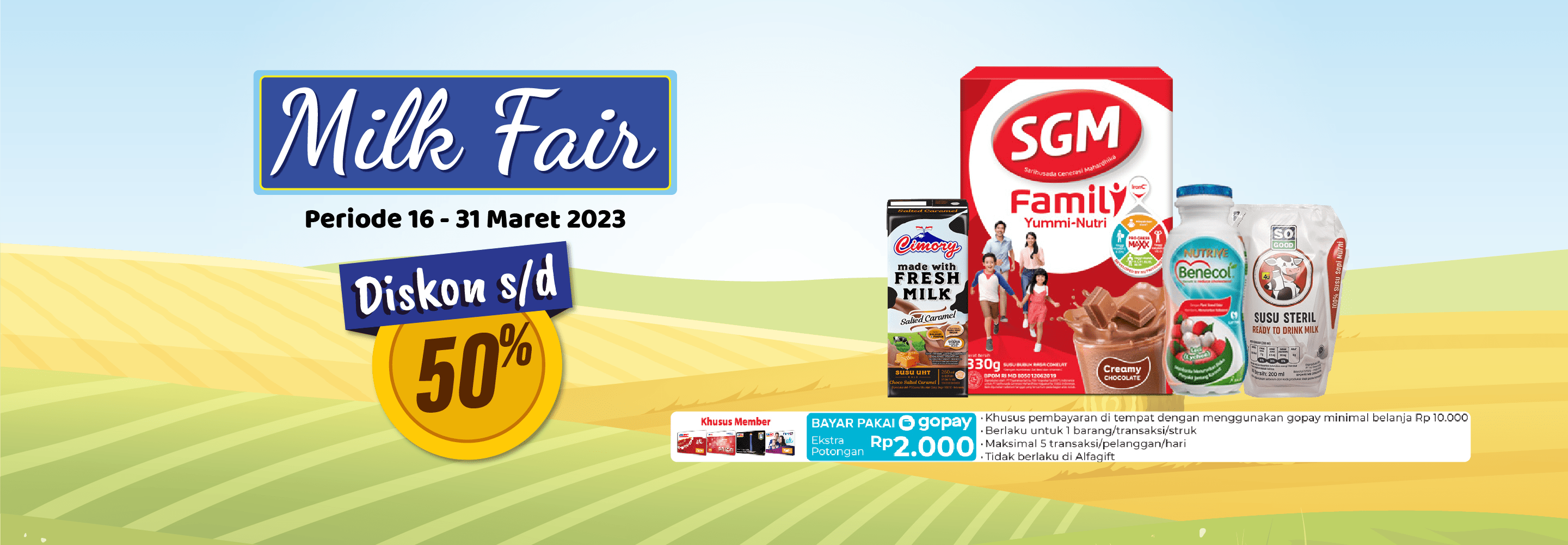 Banner promo Promo Milk Fair Alfamart Alfamart