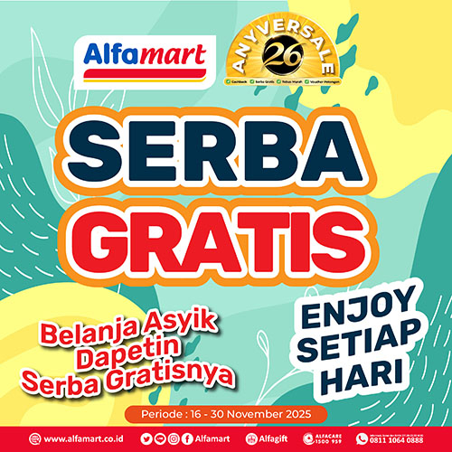 Banner PROMO SERBA GRATIS 16-30 NOVEMBER Alfamart
