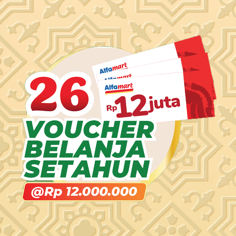 Icon reward Voucher Belanja 1 Tahun Senilai @ Rp12.000.000