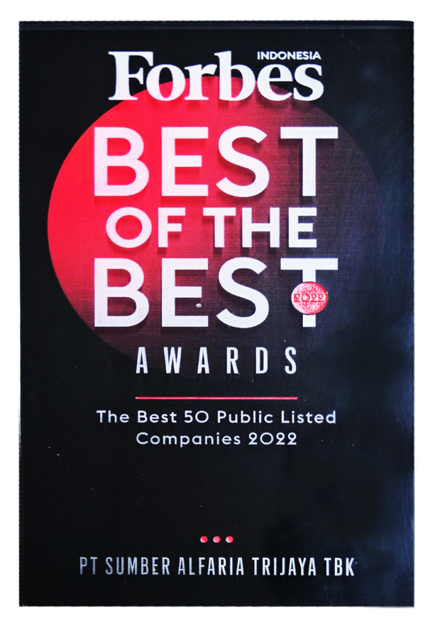 Image reward Forbes Award, The Best 50 Public Listed Companies 2022 dari Forbes 2022
