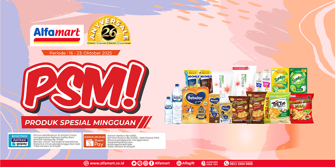 Banner promo PSM (Promo Spesial Mingguan) Alfamart